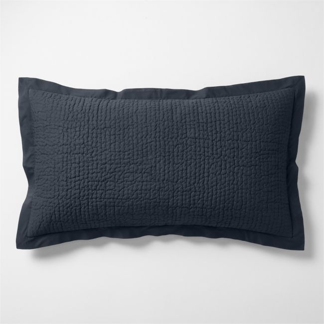 Celeste Organic Cotton Midnight Navy King Bed Pillow Sham - Image 0