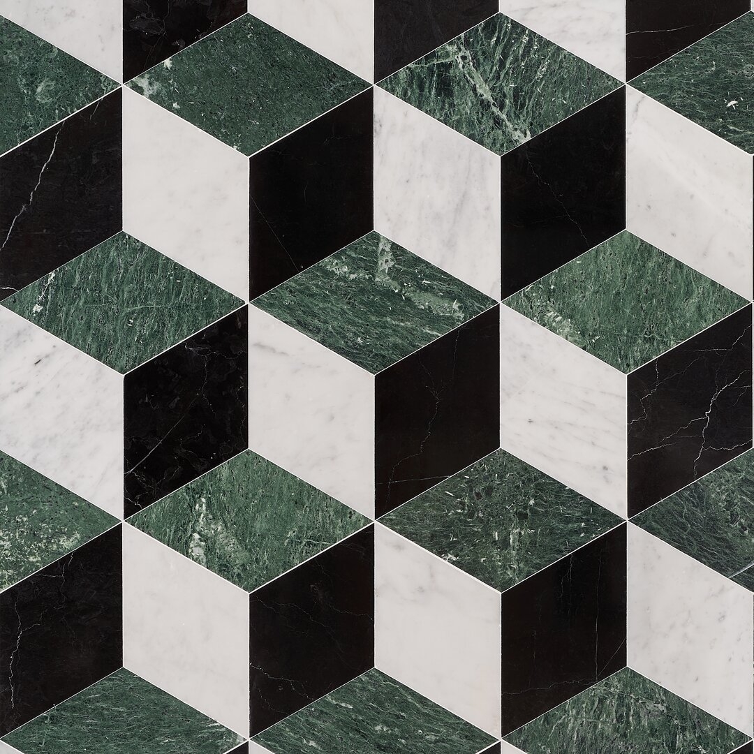 Bond Tile Joelle 8"" x 9.21"" Marble Geometric Mosaic Wall & Floor Tile (0.51 Sq. Ft. / Sheet) - Image 0