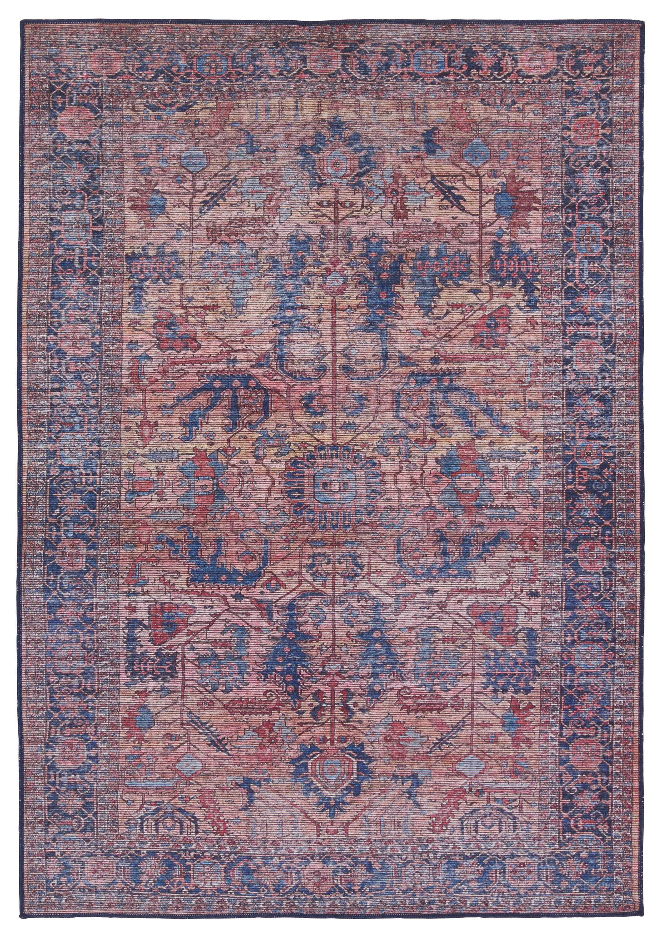 Vibe by Ainsworth Medallion Blue/ Pink Runner Rug (3'X8') - Image 0