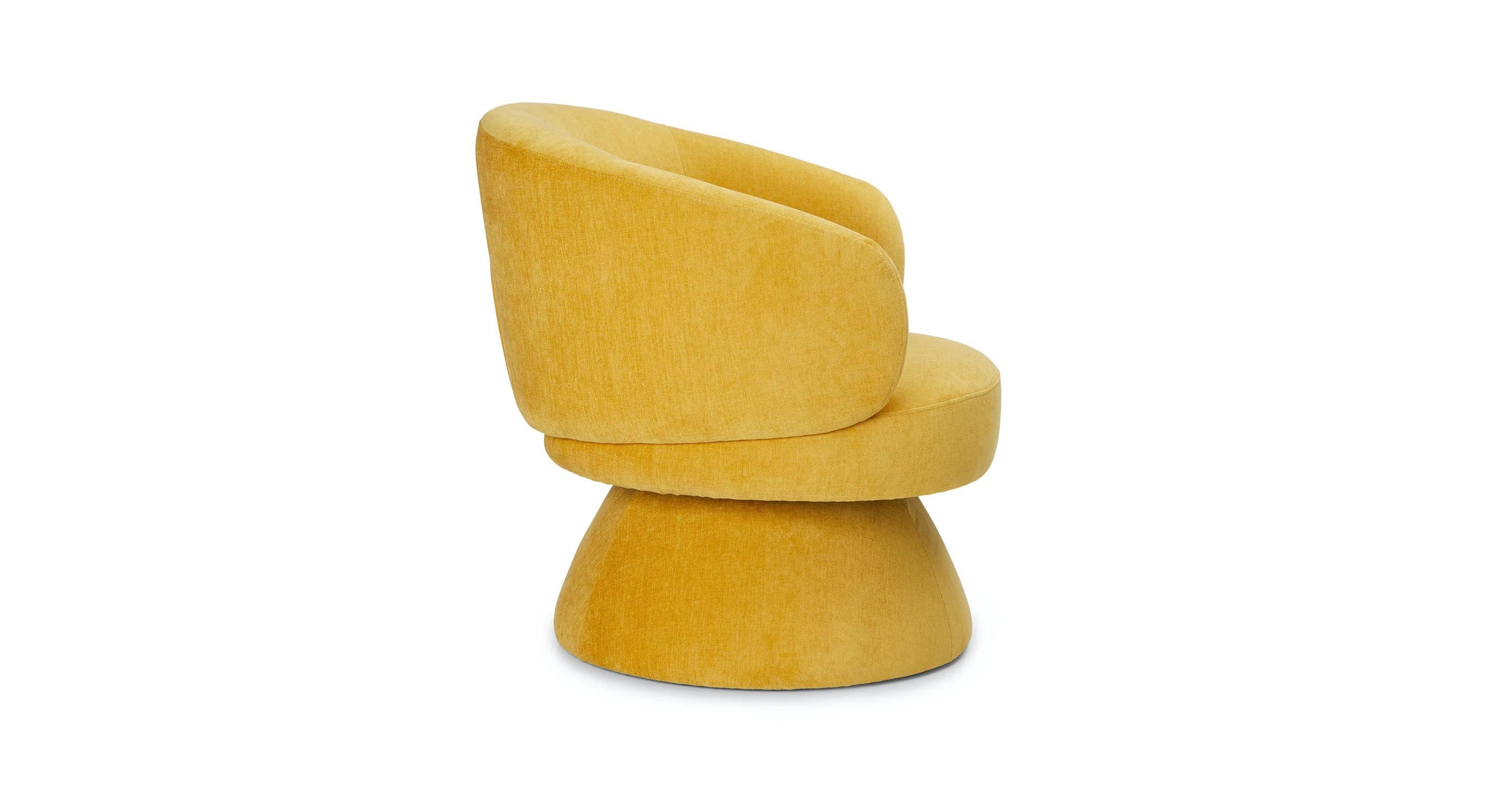 Makeva Marigold Yellow Swivel Chair - Image 3
