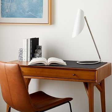 Curl Desk Lamp, White, Brushed Nickel - Image 4