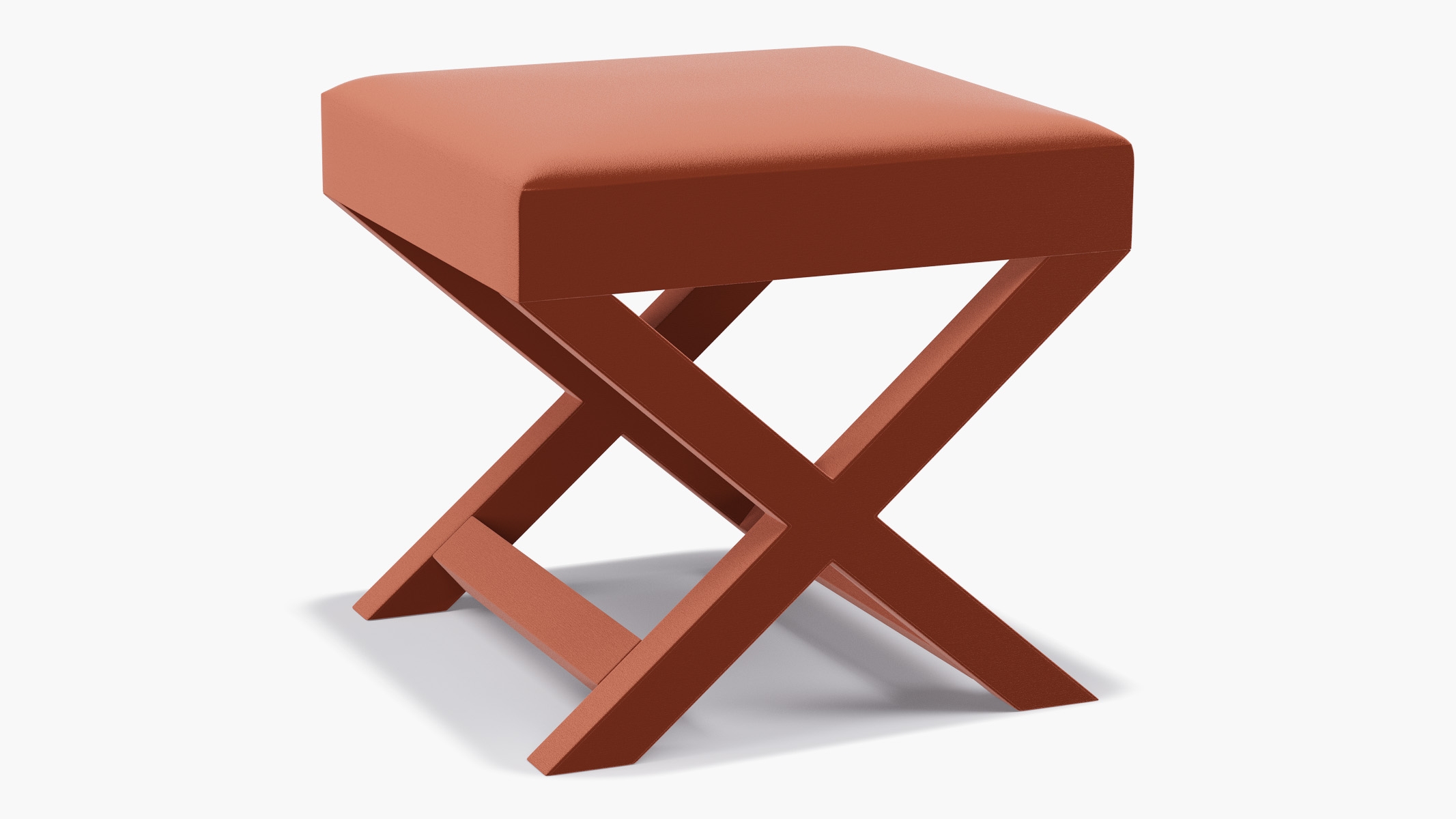 X Bench, Terracotta Performance Velvet - Image 1