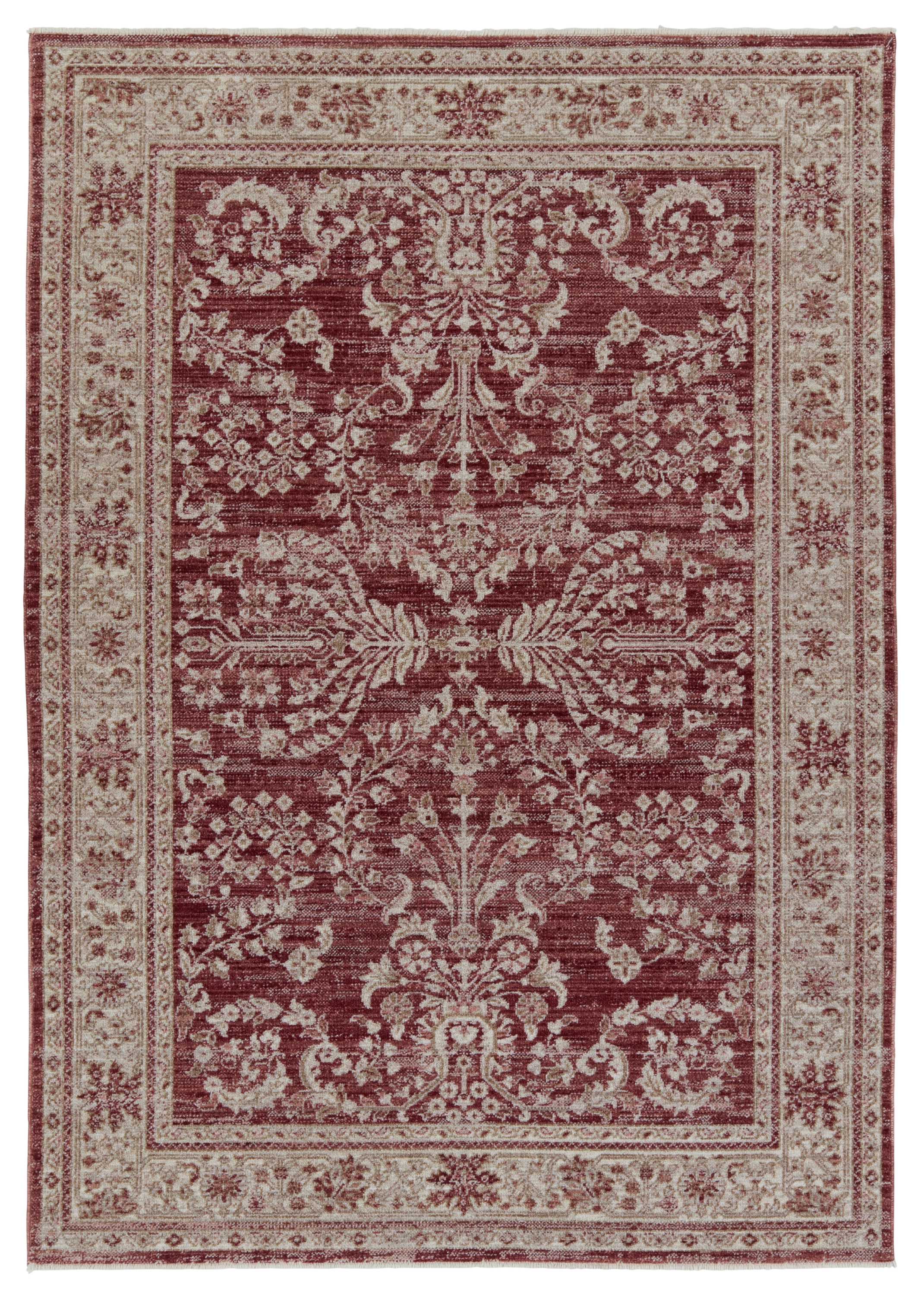 Vibe by Katarina Floral Red/ Light Gray Area Rug (9'6"X12'6") - Image 0