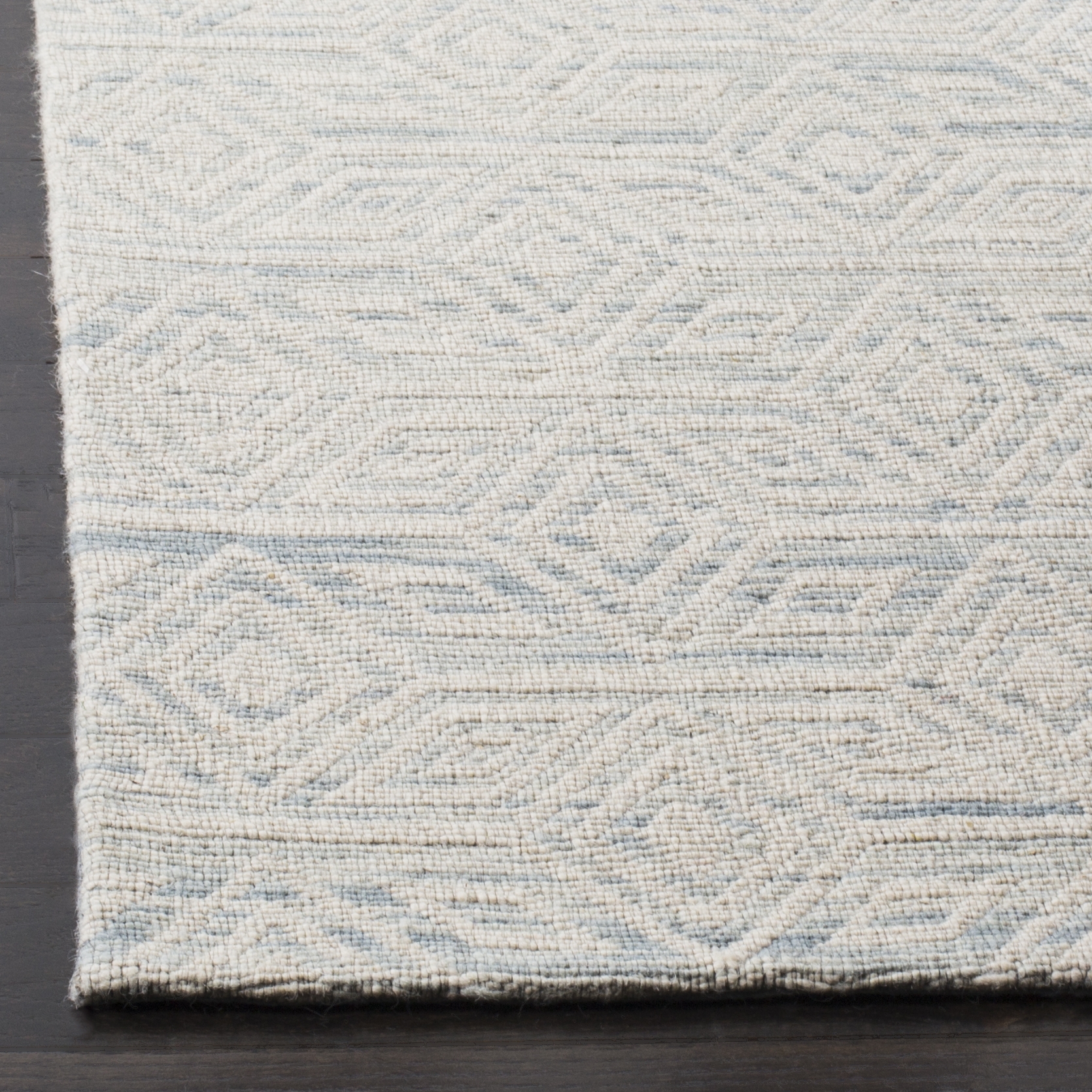 Arlo Home Hand Loomed Area Rug, MRB353B, Light Blue/Ivory,  2' 3" X 8' - Image 1