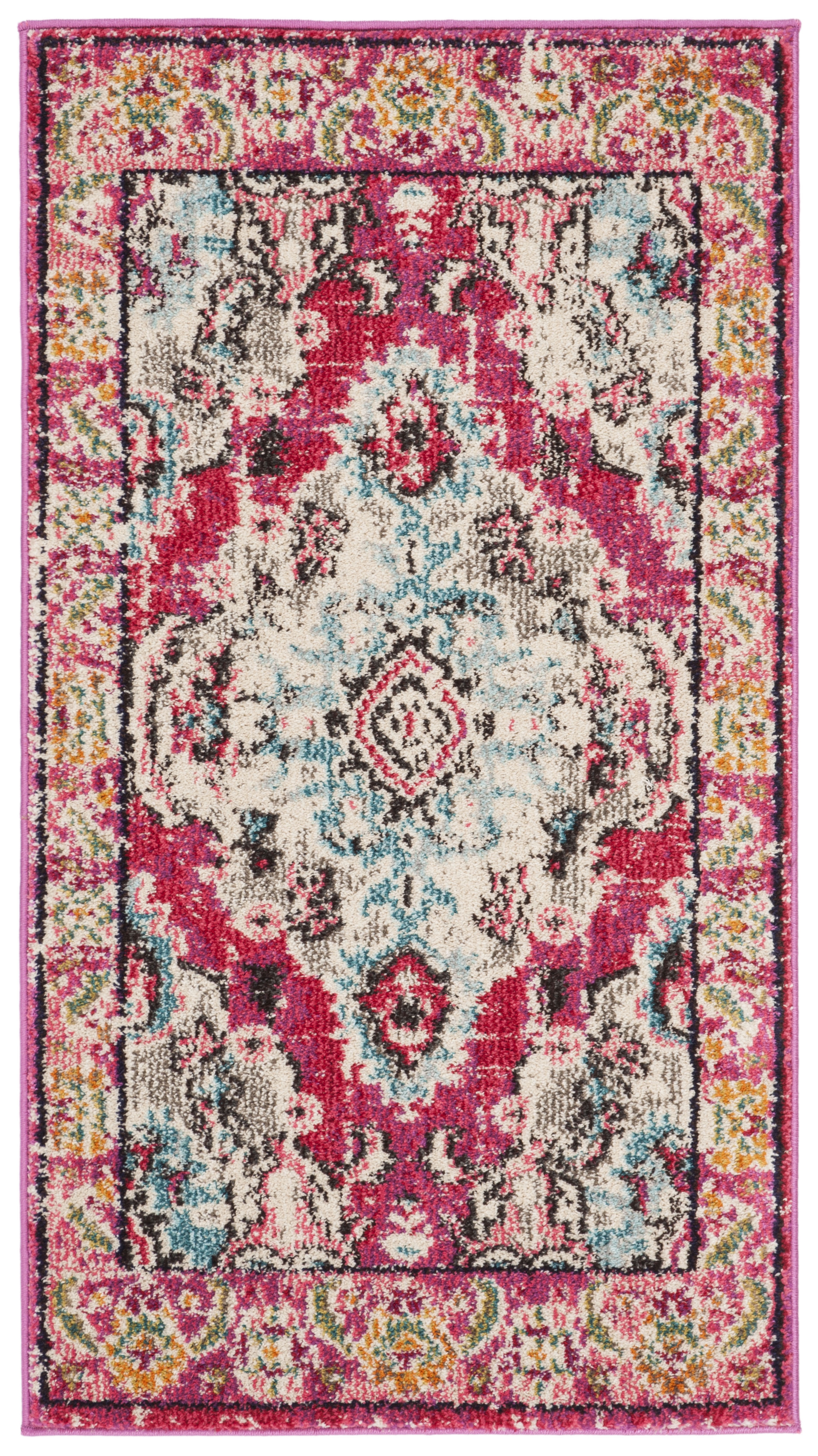 Arlo Home Woven Area Rug, MNC243D, Pink/Multi,  2' 2" X 4' - Image 0