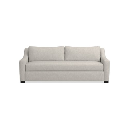 Ghent 84 Sofa, Down Cushion, Perennials Performance Melange Weave, Oyster, Ebony Leg - Image 0