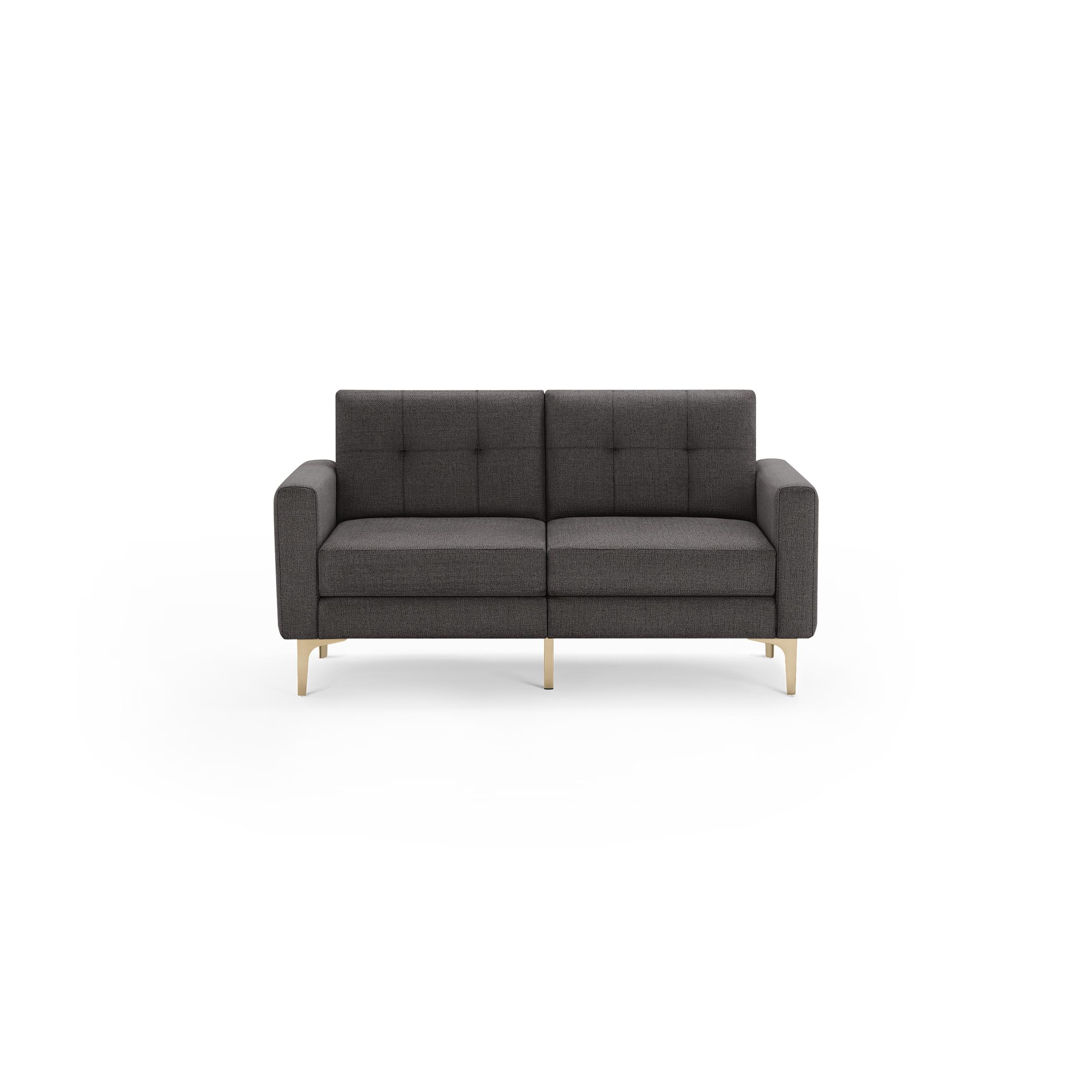 Nomad Loveseat in Charcoal, Brass Legs - Image 0