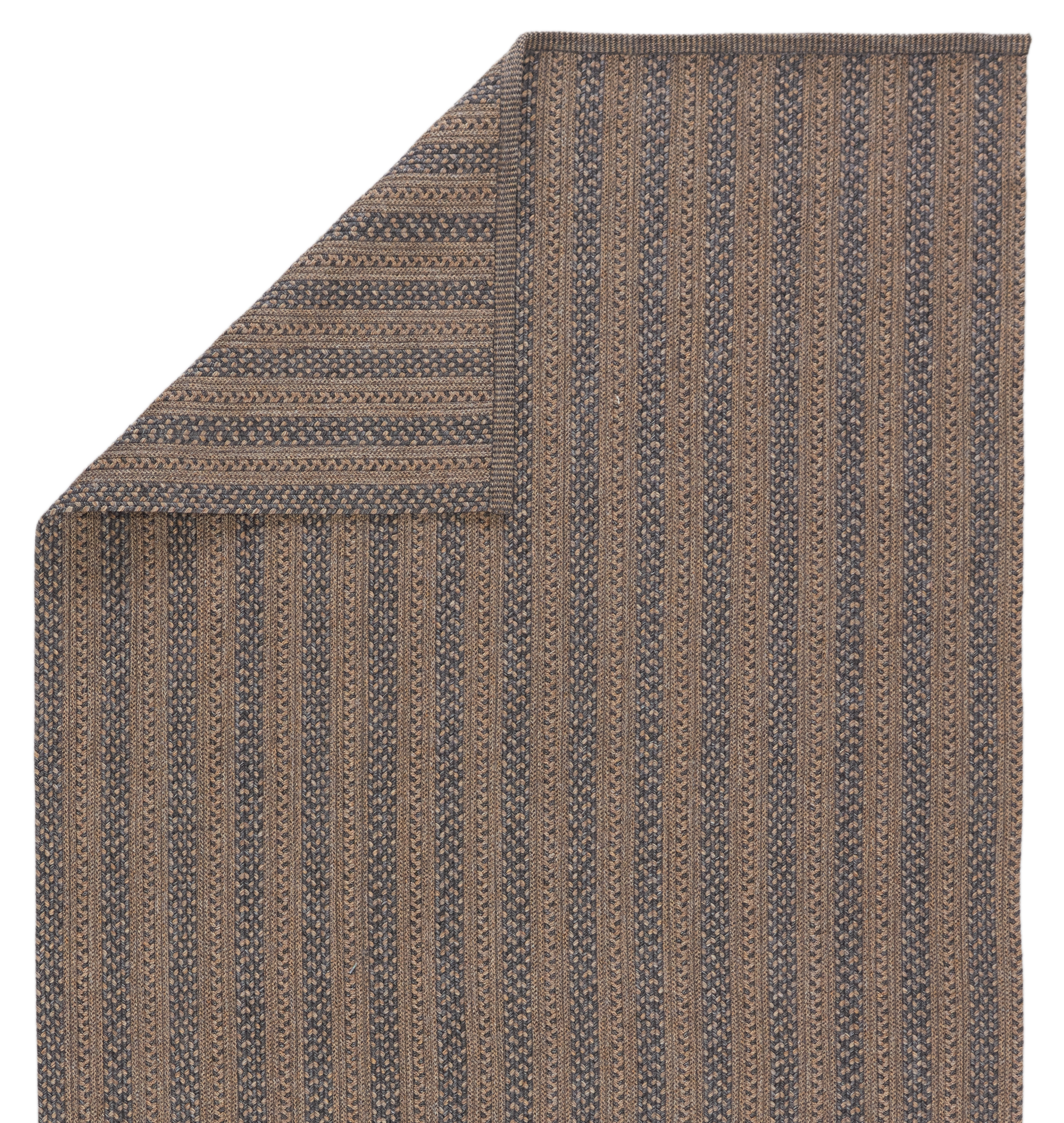 Madaket Indoor/ Outdoor Striped Taupe/ Gray Area Rug (7'6"X9'6") - Image 2