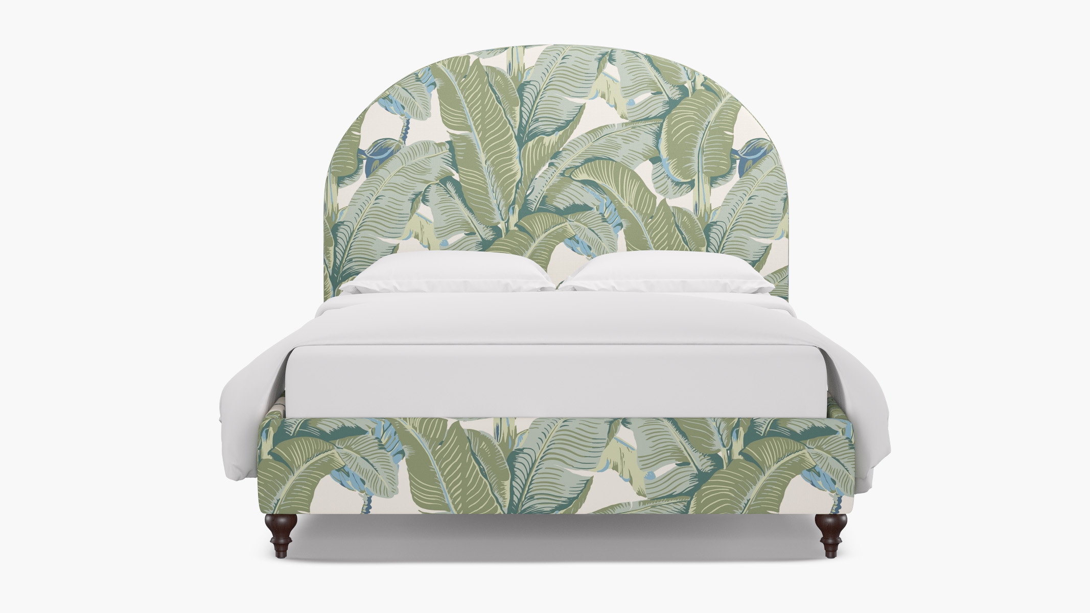 Demilune Bed, Pistachio Martinique®, Espresso Traditional Turned Leg, King - Image 0