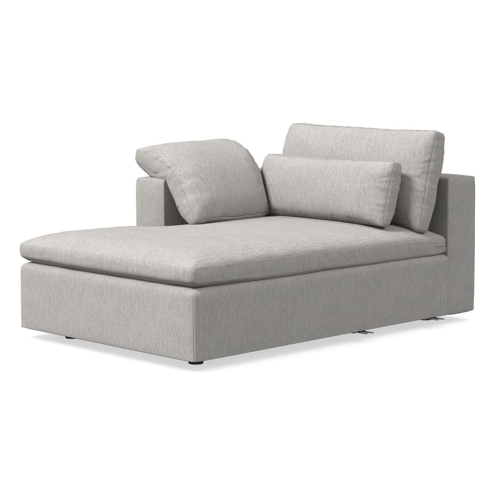 Harmony Modular Left Arm Chaise, Down, Performance Coastal Linen, Storm Gray, Concealed Supports - Image 0