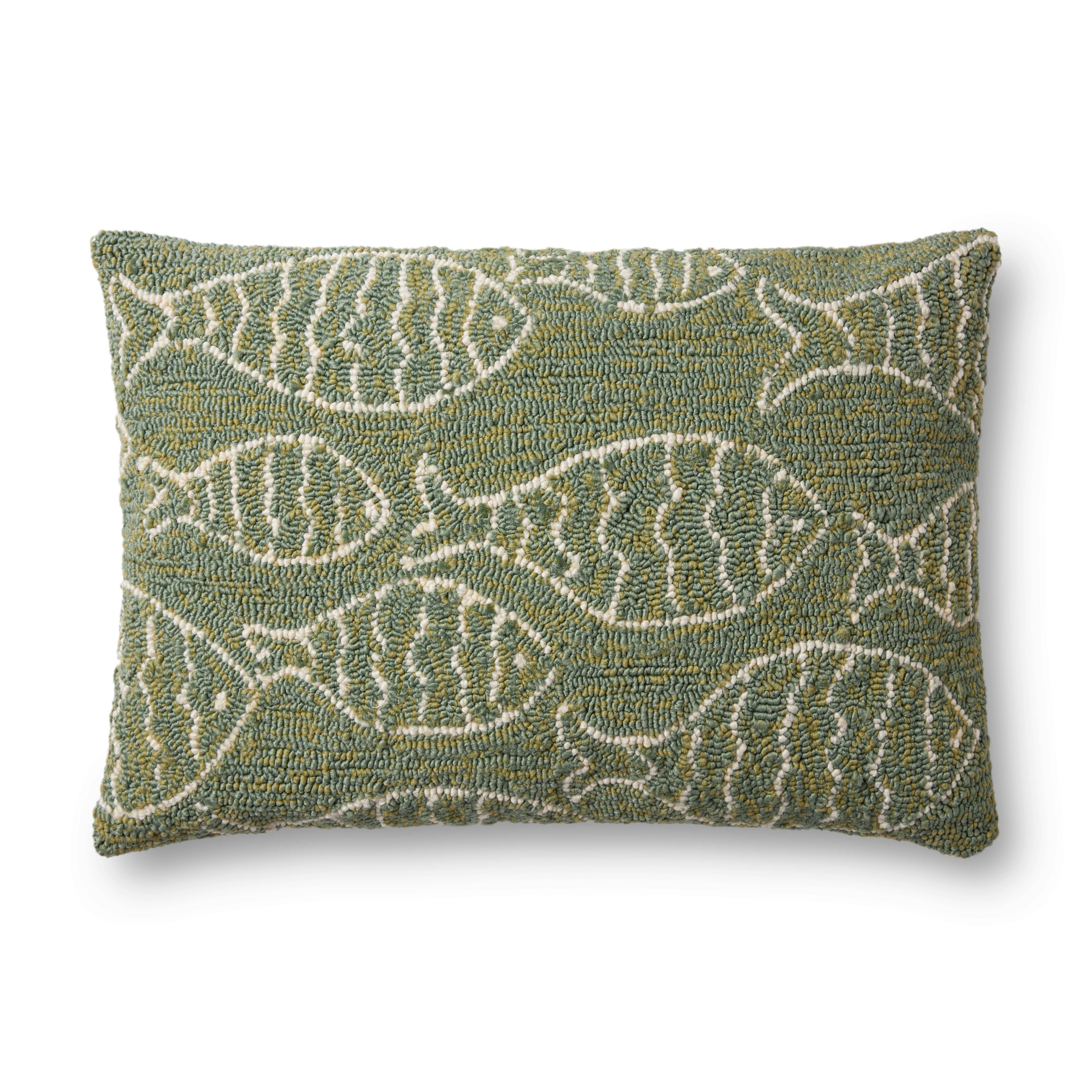 Loloi Pillows P0908 Green 16" x 26" Cover Only - Image 0
