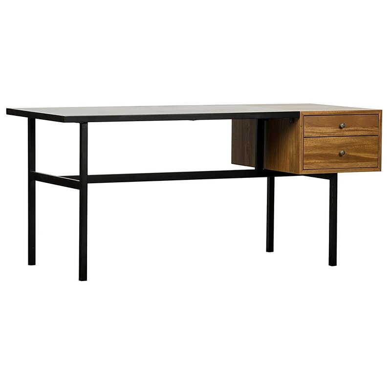 Noir Algeron Solid Wood Writing Desk - Image 0