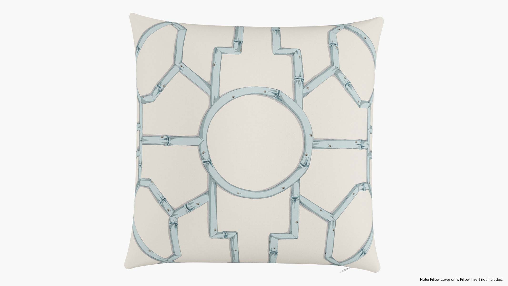 Throw Pillow Cover 22", Blue Baldwin Bamboo, 22" x 22" - Image 0