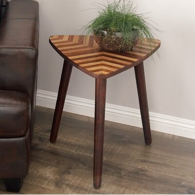 Dark Brown Mango Wood Modern Accent Table, 22X20x21 - Image 0