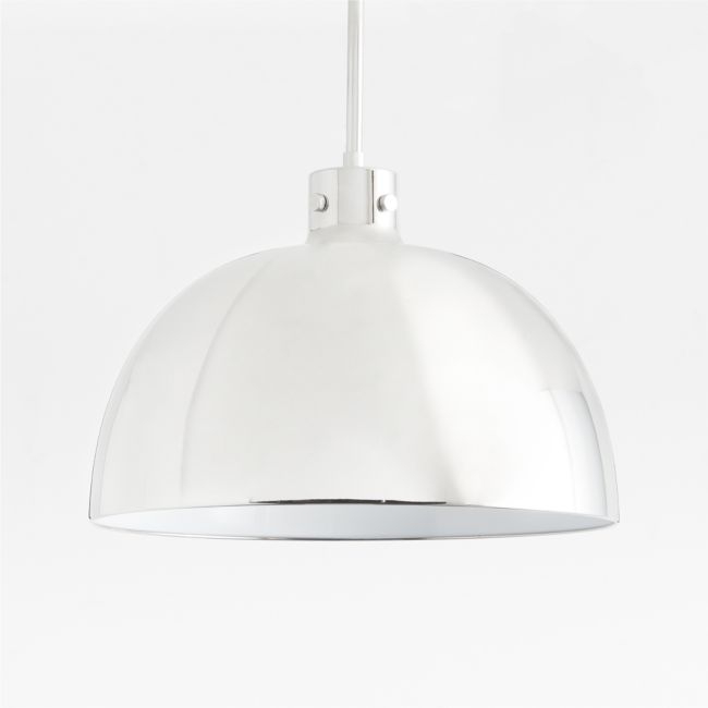 Dakota Chrome Pendant Light with Large Chrome Dome 15" - Image 0