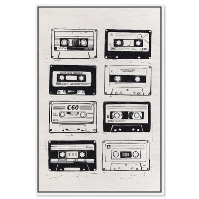 Music And Dance 'My Cassettes In Ink' DJ By Oliver Gal Wall Art Print - Image 0