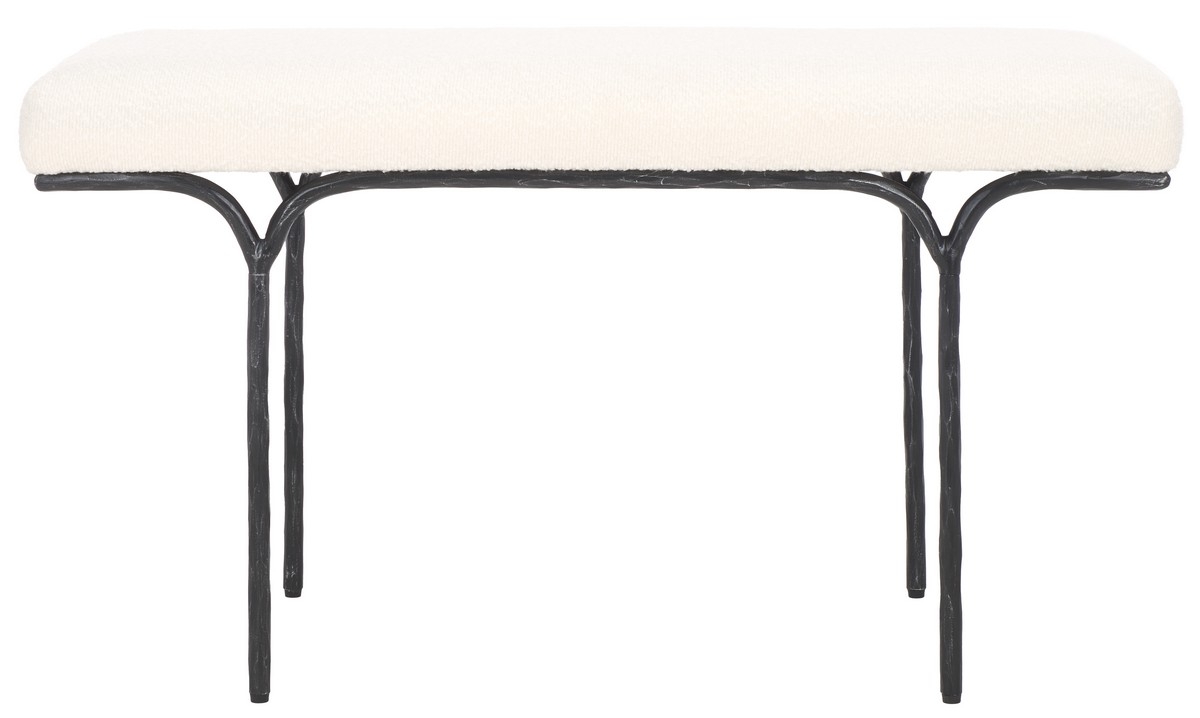 Marvin Boucle 36" Bench - Ivory / Black - Image 0