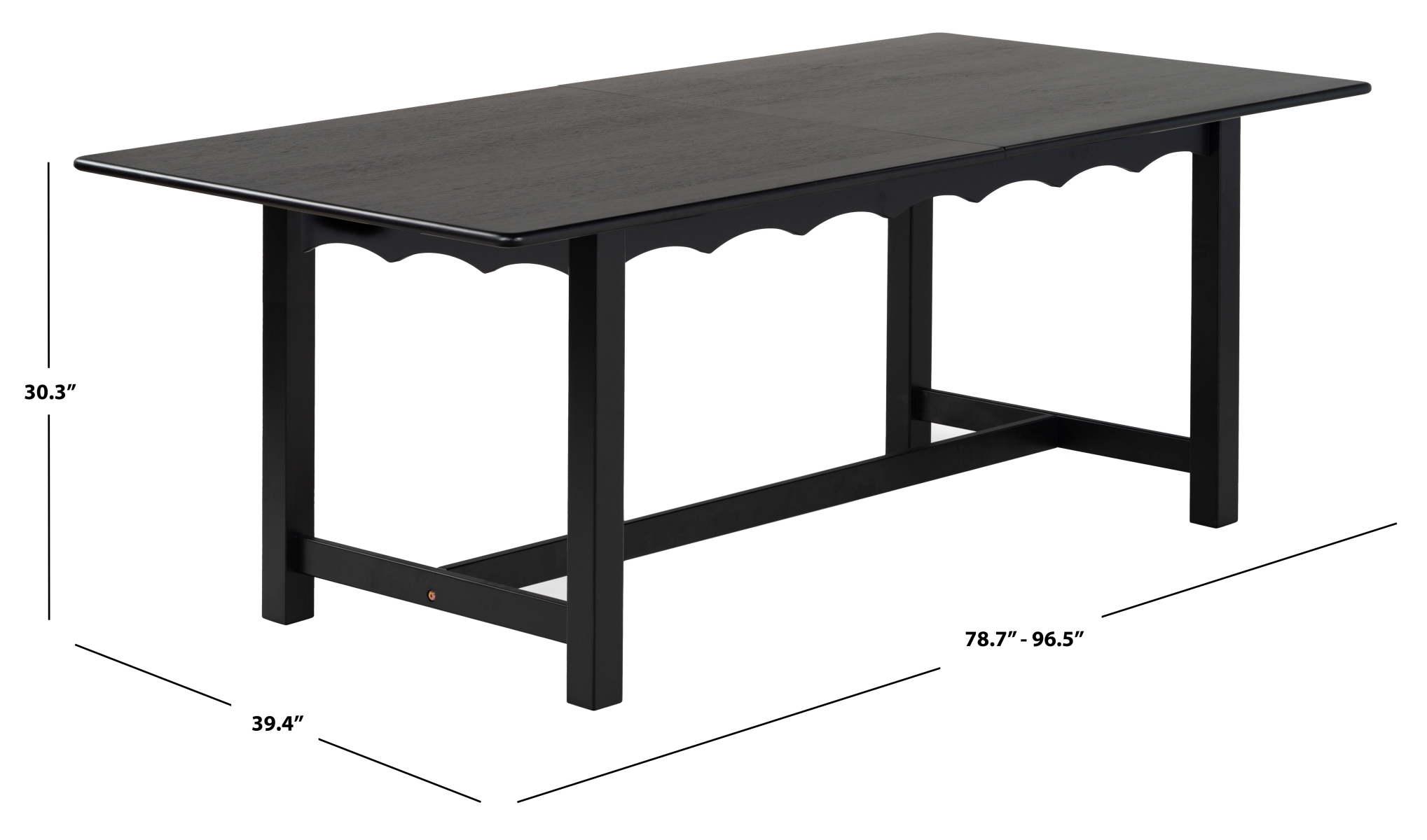 Rhylee Extendable Dining Table - Black - Image 9