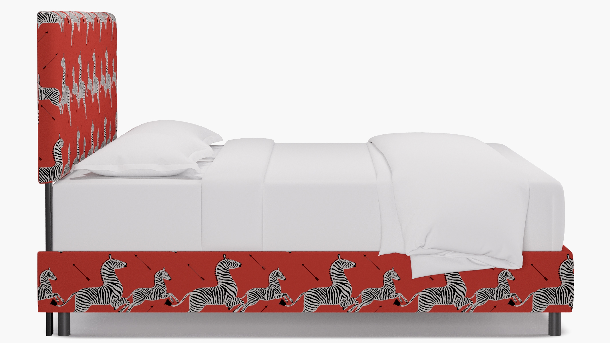 Square Back Bed, Coral Zebra, King - Image 2