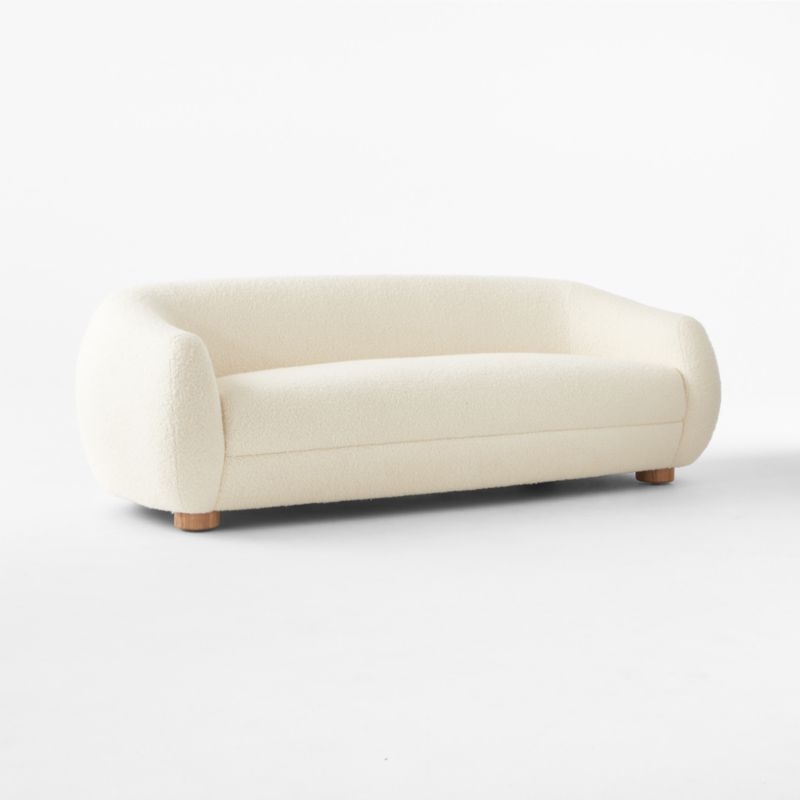 Laszlo 80" Warm White Boucle Apartment Sofa - Image 2