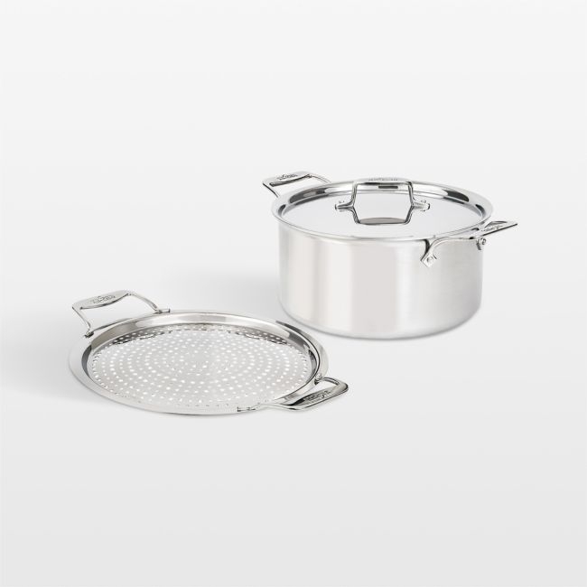 All-Clad ® D5 8-Qt. Stockpot with Lid and Strain & Splatter Guard - Image 0