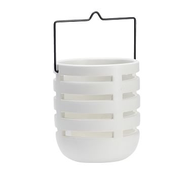 Mason Ceramic Lantern, Ivory, Large - Image 0