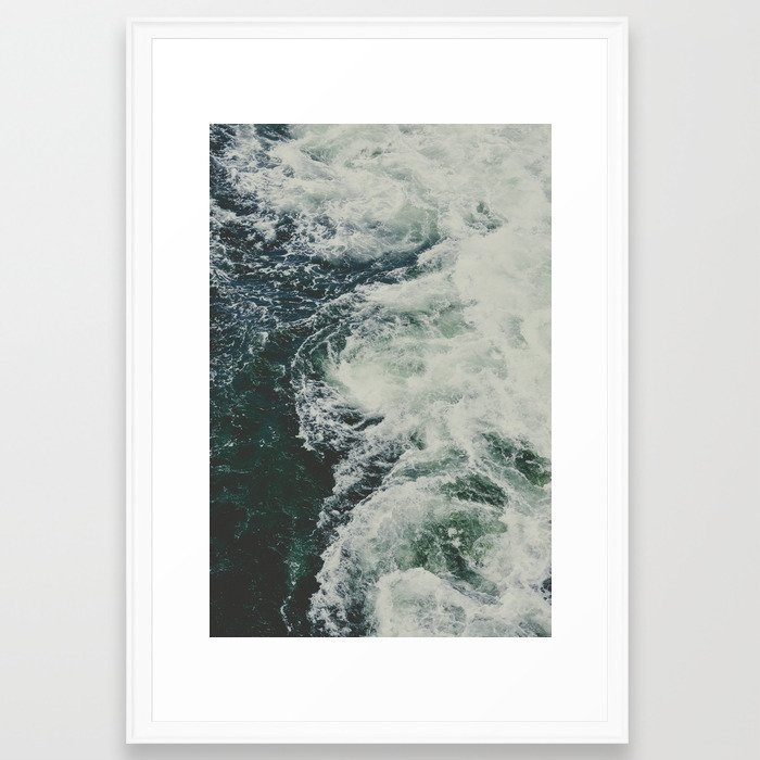 Summer Ocean Waves Framed Art Print by Olivia Joy St.claire - Cozy Home Decor, - Scoop White - LARGE (Gallery)-26x38 - Image 0