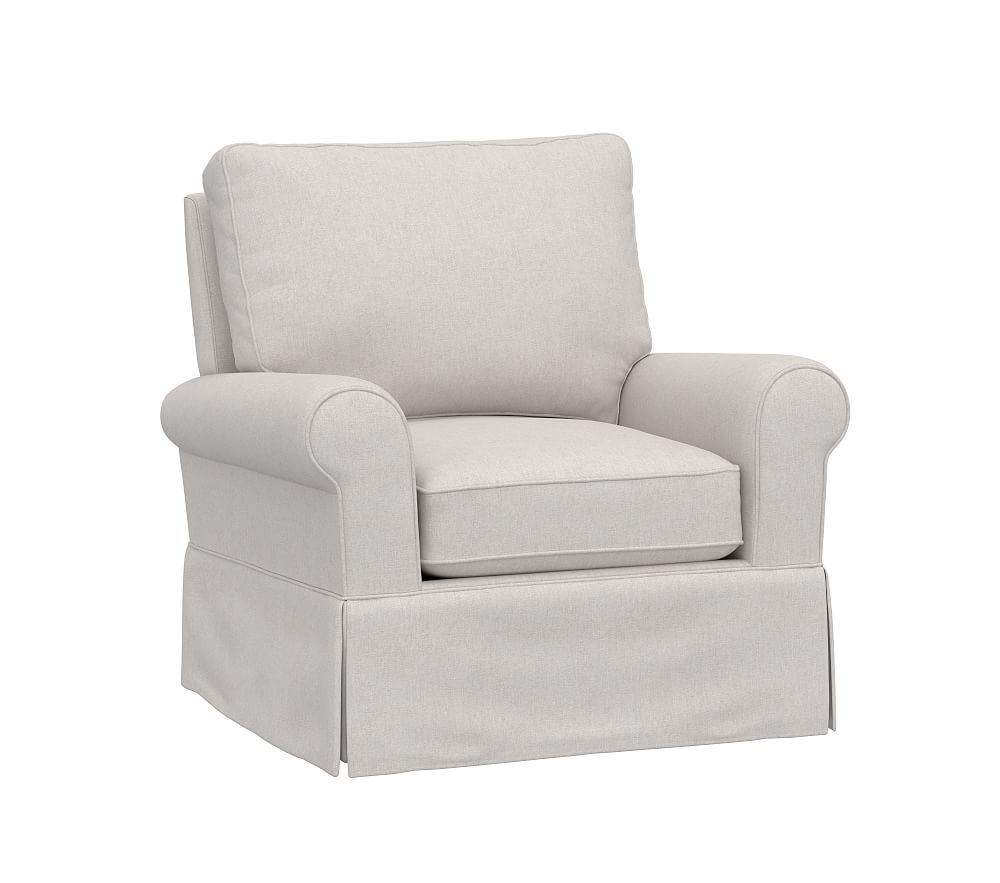 Comfort Upholstered Glider, Brushed Chenille, Dove - Image 0