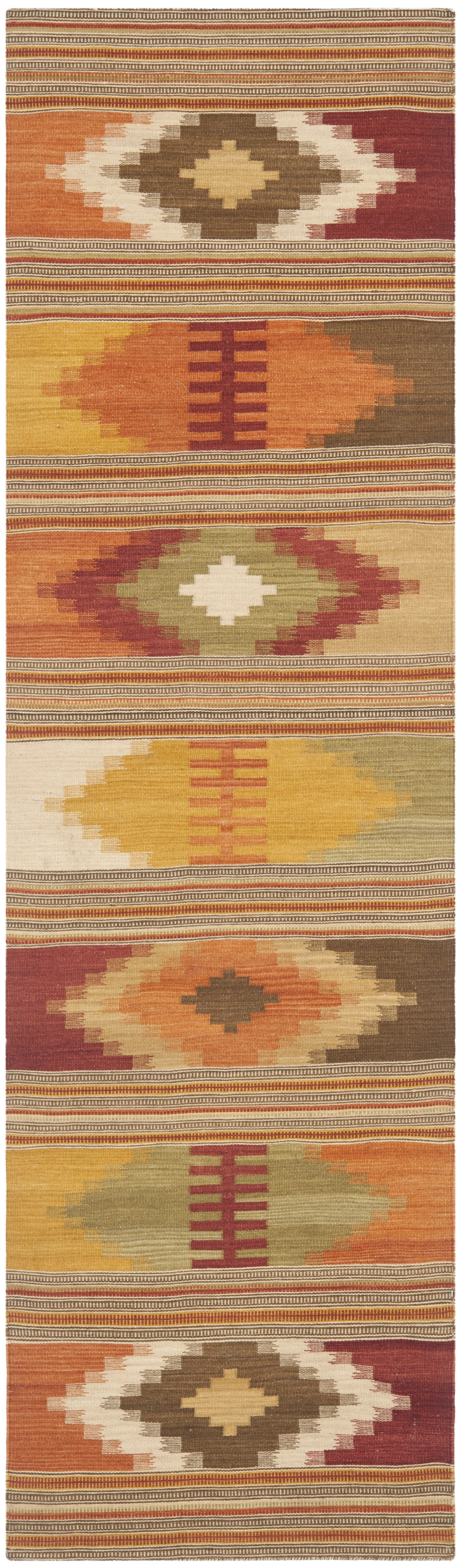 Arlo Home Hand Woven Flatweave Area Rug, NVK177A, Red/Multi,  2' 3" X 10' - Image 0
