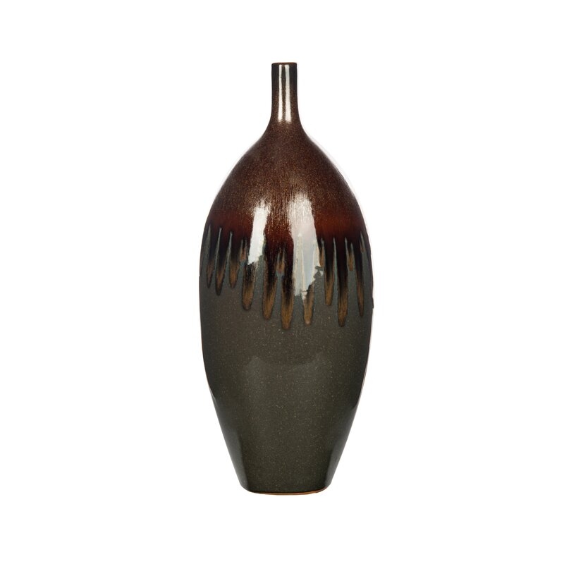 Bradburn Home Gray/Brown 17.5"" Ceramic Table Vase - Image 0