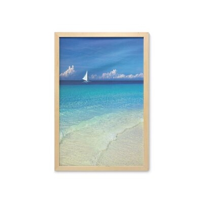Exotic Tropic Beach in Philippines Island Horizon Summer Paradise Concept - Picture Frame Photograph Print on Fabric - Image 0