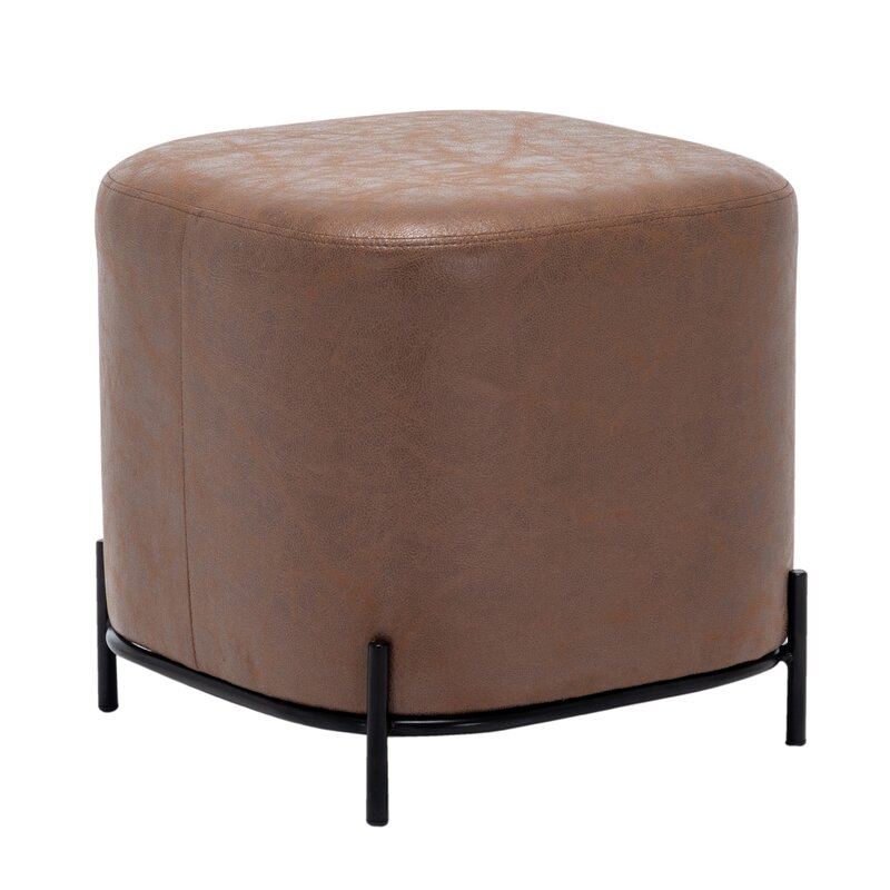 Gilbert 16.5'' Wide Faux Leather Square Cube Ottoman, Brown - Image 8