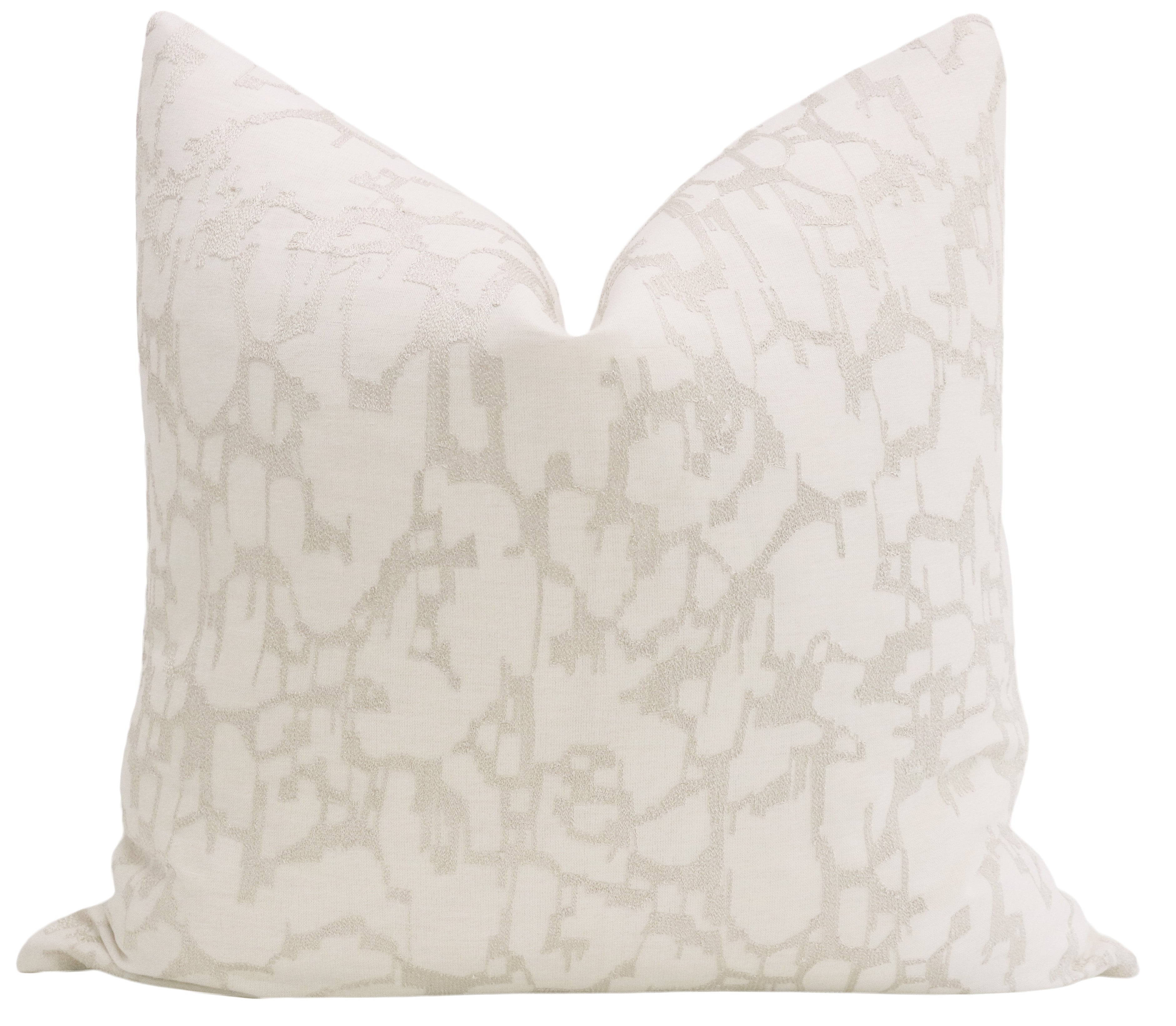 FINAL SALE : 18" X 18" PASTICHE LINEN // ALABASTER PILLOW COVER - 18" X 18" - Image 0