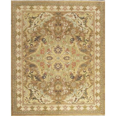 One-of-a-Kind India Hand-Knotted Gold/Beige 8' x 9'9" Wool Area Rug - Image 0
