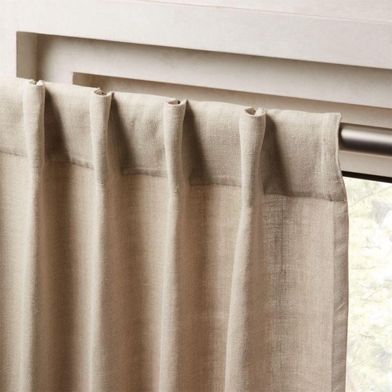 Heavyweight Natural Linen Window Curtain Panel 48"x108" - Image 2