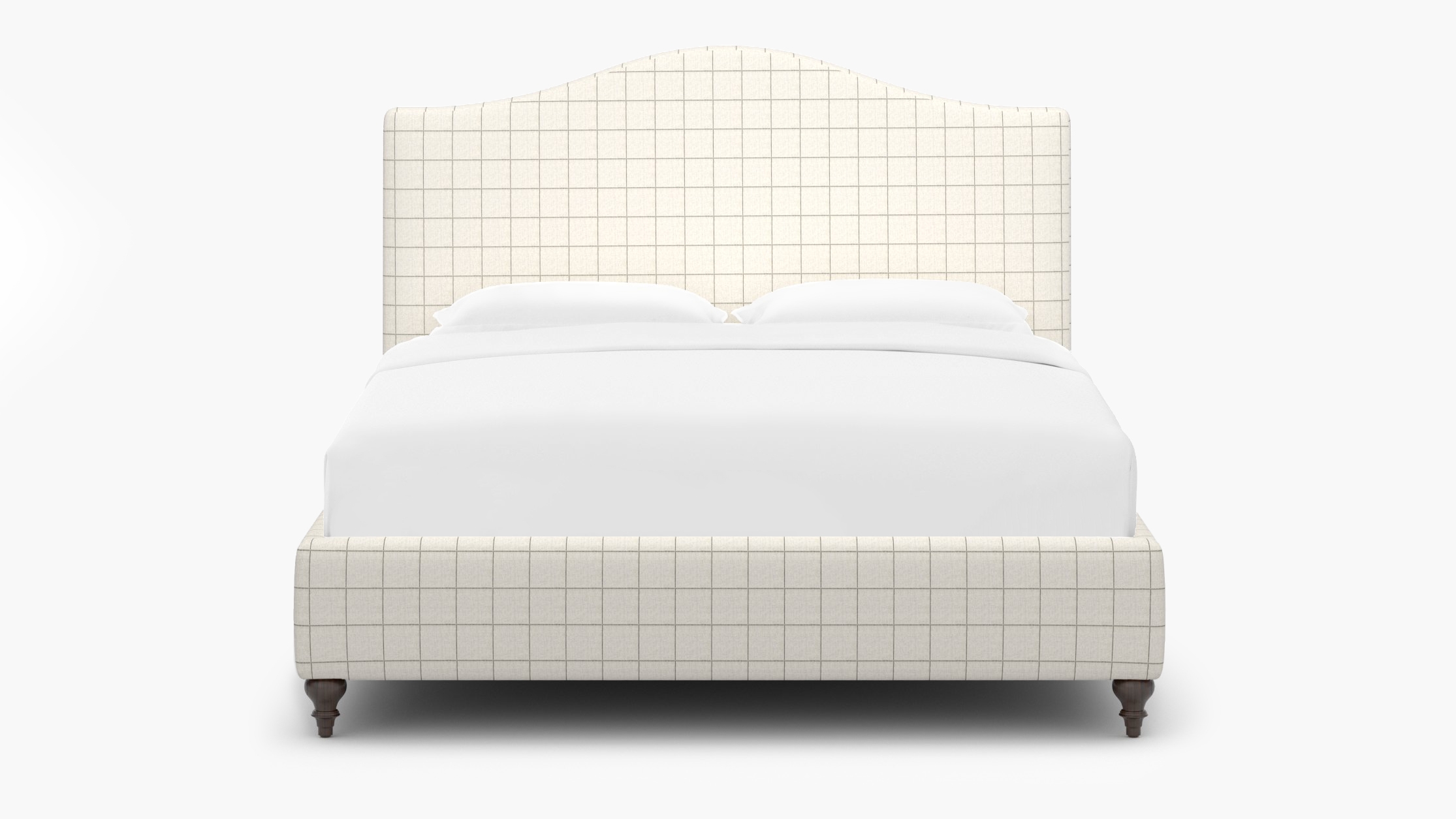 Camelback Bed, Coal Windowpane, Espresso Traditional Turned Leg, King - Image 0