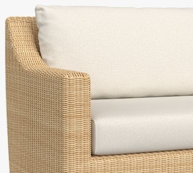 Hampton All-Weather Wicker Sofa with Cushion, Sand - Image 1