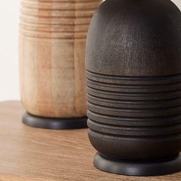 Turned Wood Table Lamp, 22", Black Wood - Image 3