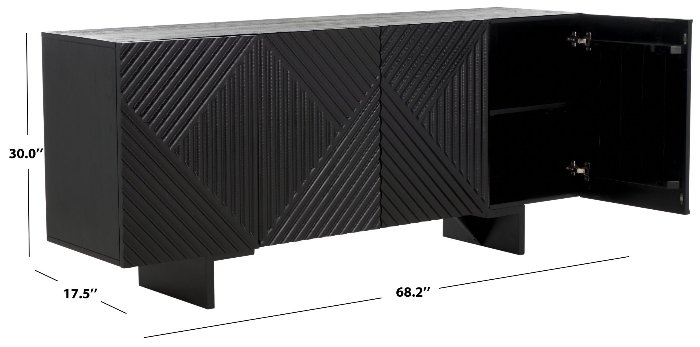 Hewitt Wood Sideboard - Black - Image 9