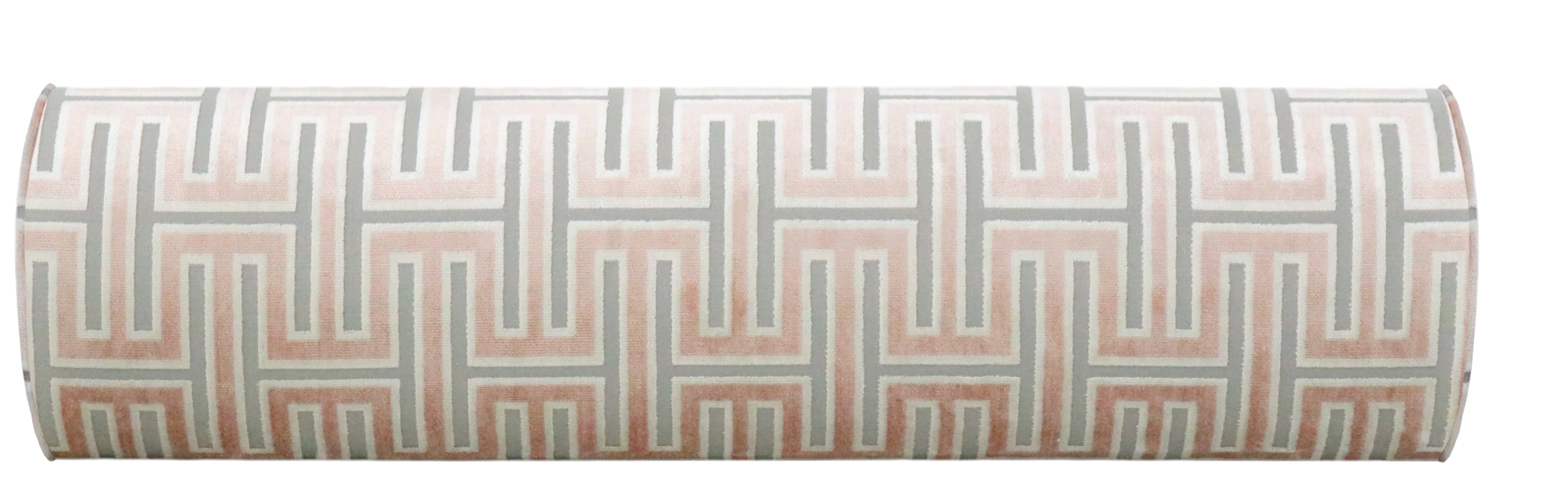 THE BOLSTER :: GRECIAN CUT VELVET // BLUSH - TWIN // 9" X 24" - Image 1