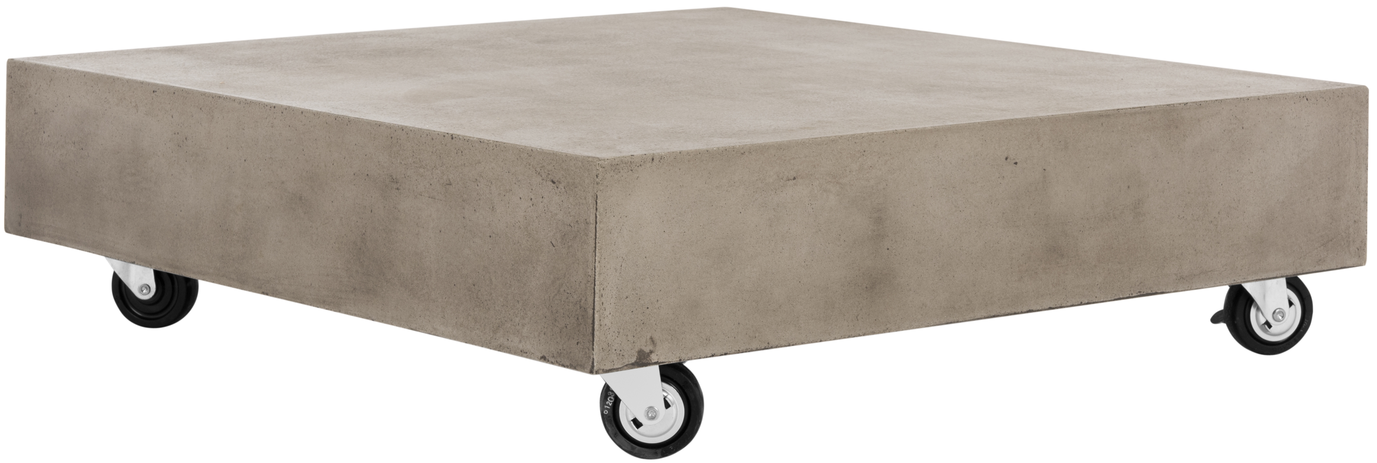 Gargon Indoor/Outdoor Modern Concrete 9.84-Inch H Coffee Table With Casters - Dark Grey - Arlo Home - Image 1