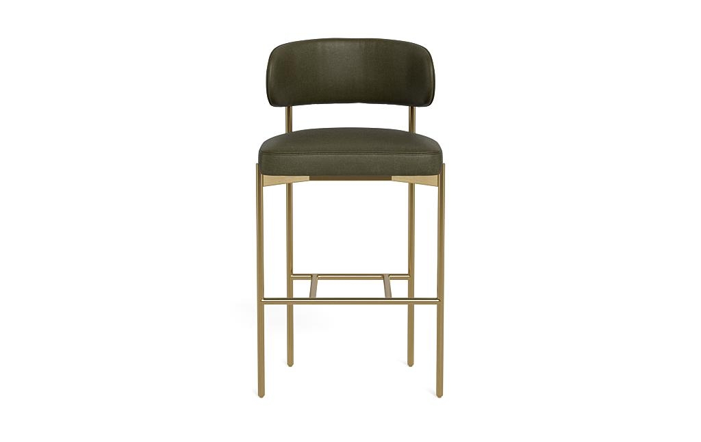 Hollis Leather Metal Framed Upholstered Bar Stool - Image 0