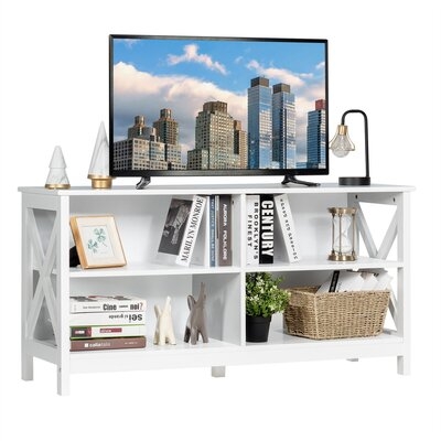 Breakwater Bay Tv Stand Entertainment Media Center For Tv's Up To 55'' W/ Storage Shelves Brown - Image 0