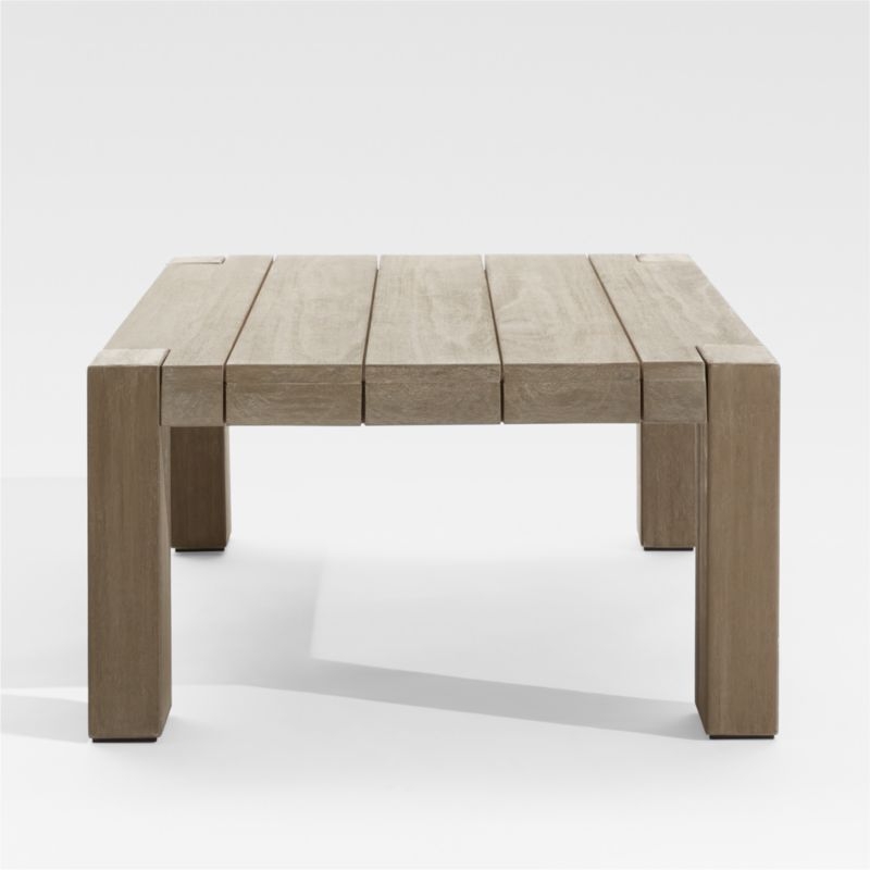 Ashore Grey Solid Mahogany Wood Outdoor Coffee Table - Image 3