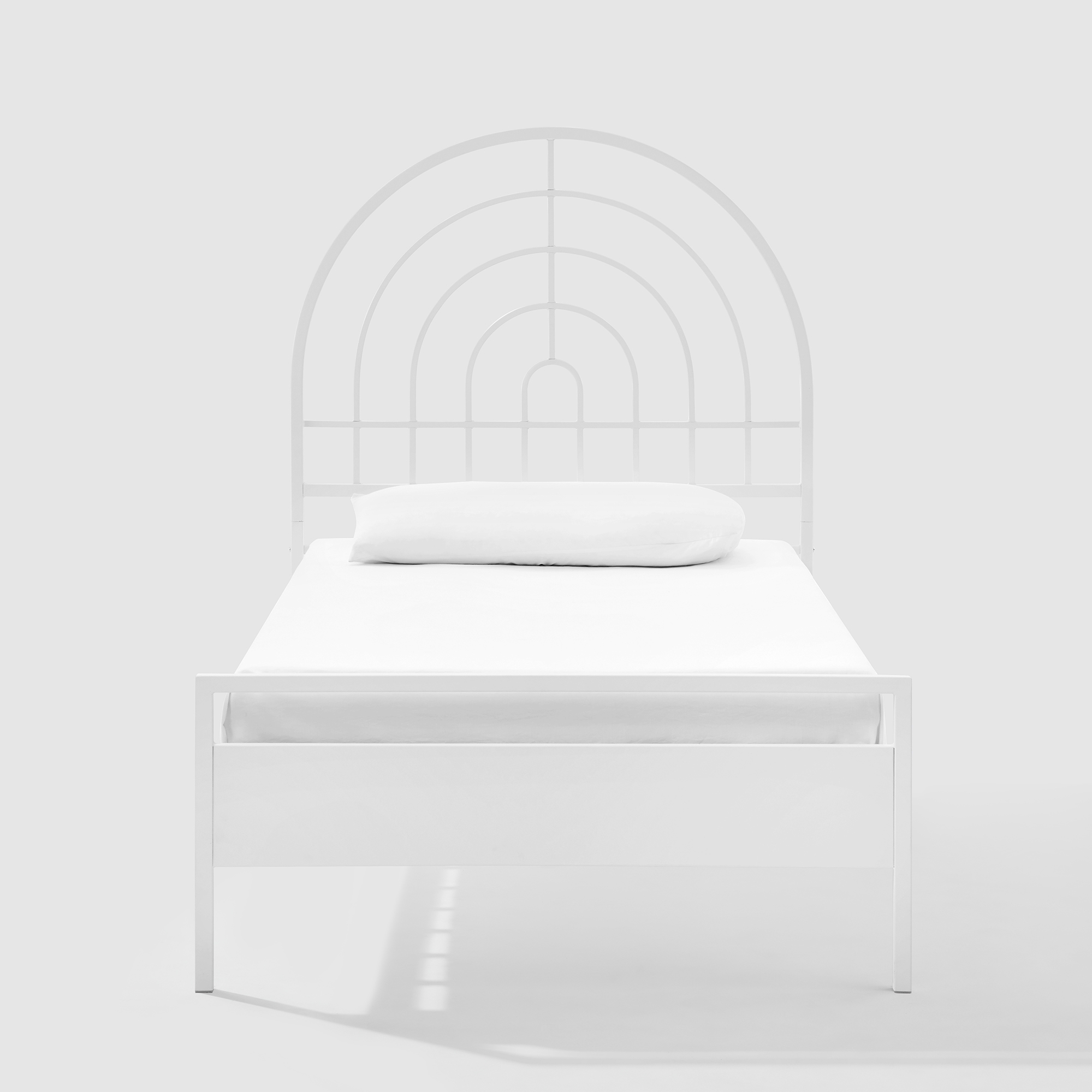 Contemporary Metal Twin Bed - White - Image 1