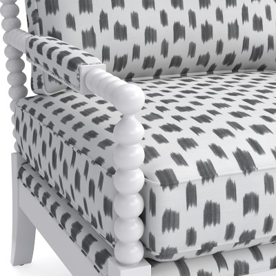 Spindle Chair, Standard Cushion, Performance Slub Weave, Light Gray, Natural Leg - Image 3