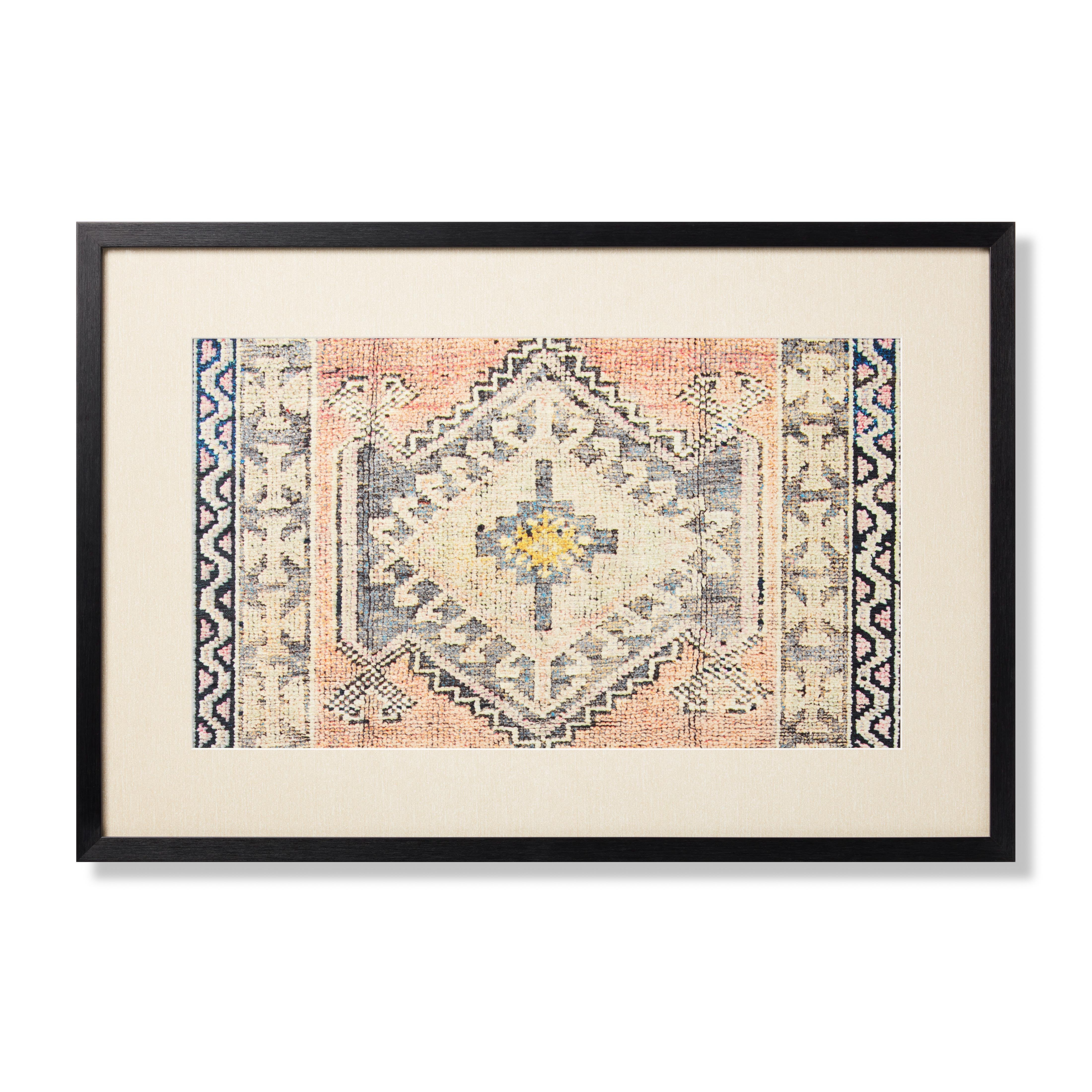 WOOD FRAME QURTZ MULTI / BEIGE 2' x 3' WALL ART - Image 0