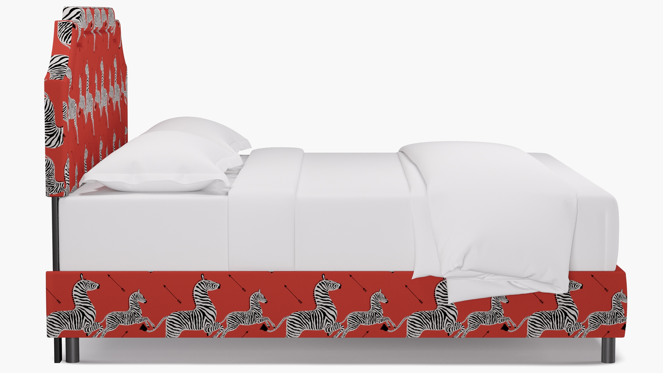 Art Deco Bed, Coral Zebra, King - Image 2