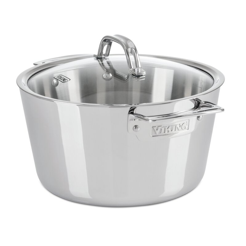  Viking® 3-Ply Contemporary Stock Pot with Lid Size: 5.2 Qt. - Image 0