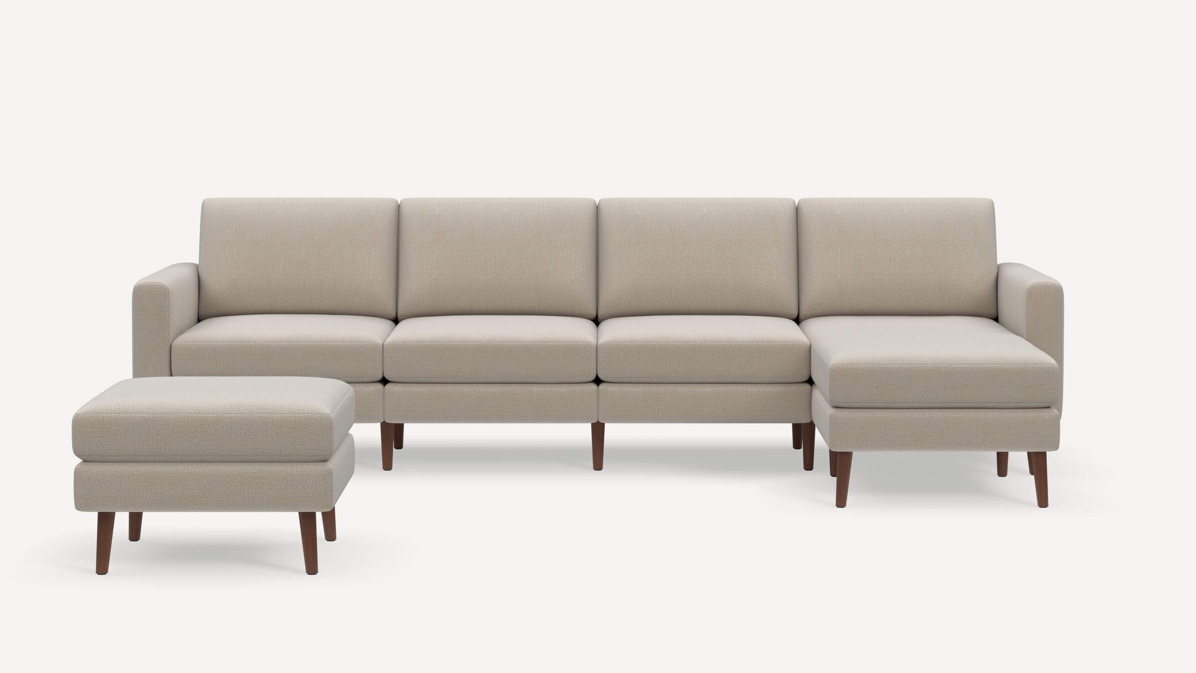 Nomad King Sectional with Ottoman - Georgia Clay - Performance Chenille / Walnut - Wood / Block - Image 0